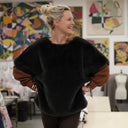 Le Poncho Douillet Pétronille - Fourrure cendrée - Quintessence