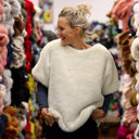 Le Poncho Douillet Pétronille - Fourrure ivoire - Quintessence