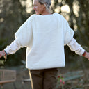 Le Poncho Douillet Pétronille - Fourrure ivoire - Quintessence