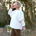 Le Poncho Douillet Pétronille - Fourrure ivoire - Quintessence