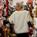 Le Poncho Douillet Pétronille - Fourrure ivoire - Quintessence