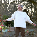 Le Poncho Douillet Pétronille - Fourrure ivoire - Quintessence