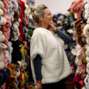 Le Poncho Douillet Pétronille - Fourrure ivoire - Quintessence