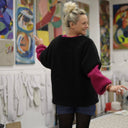 Le Poncho Douillet Pétronille - Sherpa noir - Quintessence