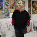 Le Poncho Douillet Pétronille - Sherpa noir - Quintessence