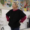 Le Poncho Douillet Pétronille - Sherpa noir - Quintessence