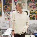 Le Poncho Douillet Pétronille - tweed bouclette blanc cassé - Quintessence