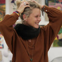 Le snood Douillet Nilo - Fourrure cendrée - hauteur 14cm - Quintessence