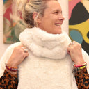 Le snood Douillet Nilo - Fourrure ivoire - hauteur 14cm - Quintessence