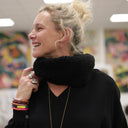 Le snood Douillet Nilo - Sherpa noir - hauteur 14cm - Quintessence