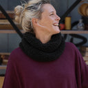 Le snood Douillet Nilo - Sherpa noir - hauteur 20cm - Quintessence