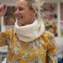 Le snood Douillet Nilo - tweed bouclette blanc cassé - hauteur 20cm - Quintessence