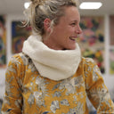 Le snood Douillet Nilo - tweed bouclette blanc cassé - hauteur 20cm - Quintessence