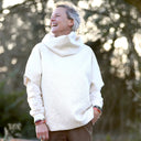 Le snood Nilo - Jacquard ivoire & doré - hauteur 14cm - Quintessence