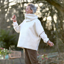 Le snood Nilo - Jacquard ivoire & doré - hauteur 14cm - Quintessence