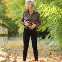 Legging Léni en maille côtelé noir - Quintessence