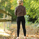 Legging Léni en maille côtelé noir - Quintessence