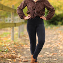 Legging Léni - velours côtelé marine - Quintessence