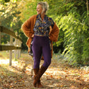 Legging Léni - velours côtelé prune - Quintessence