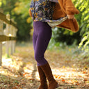 Legging Léni - velours côtelé prune - Quintessence