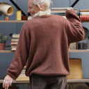 Gilet col V Hermine — mohair châtaigne