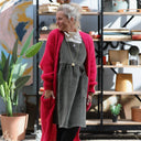 Gilet très long Théoline — mohair fuchsia