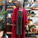 Gilet très long Théoline — mohair fuchsia
