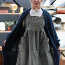 Gilet très long Théoline — mohair bleu marine