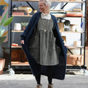 Gilet très long Théoline — mohair bleu marine