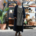 Gilet très long Théoline — mohair bleu marine