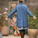 Manteau Paul 3/4 - jean bleu matelassé - Quintessence