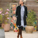 Manteau Paul 3/4 - lainage noir - Quintessence