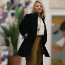 Manteau Paul long - lainage noir - Quintessence