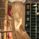 Pantalon Alex - Sergé de viscose/coton camel - Quintessence