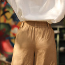 Pantalon Alex - Sergé de viscose/coton camel - Quintessence