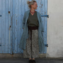 Pantalon Briac - Armuré de coton Savane graphique - Quintessence