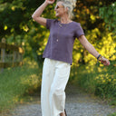 Pantalon Briac Coton/lin/viscose blanc cassé | Quintessence