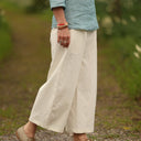 Pantalon Briac - Coton/lin/viscose blanc cassé - Quintessence