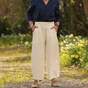Pantalon Briac - Coton/lin/viscose blanc cassé - Quintessence