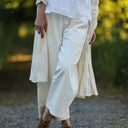 Pantalon Briac Coton/lin/viscose blanc cassé | Quintessence