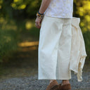 Pantalon Briac Coton/lin/viscose blanc cassé | Quintessence