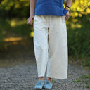 Pantalon Briac Coton/lin/viscose blanc cassé | Quintessence