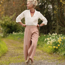 Pantalon Briac - Coton/lin/viscose rose poudré - Quintessence