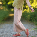 Pantalon Briac Coton/lin/viscose rose poudré | Quintessence