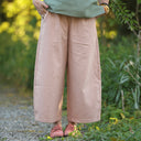 Pantalon Briac Coton/lin/viscose rose poudré | Fabriqué en France | Quintessence