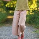 Pantalon Briac Coton/lin/viscose rose poudré | Quintessence
