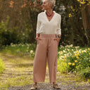 Pantalon Briac - Coton/lin/viscose rose poudré - Quintessence