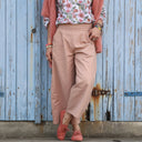 Pantalon Briac - Coton/lin/viscose rose poudré - Quintessence