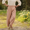 Pantalon Briac - Coton/lin/viscose rose poudré - Quintessence