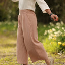 Pantalon Briac - Coton/lin/viscose rose poudré - Quintessence